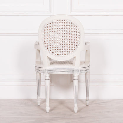 Off White Chateau Rattan Dining / Bedroom Arm Chair