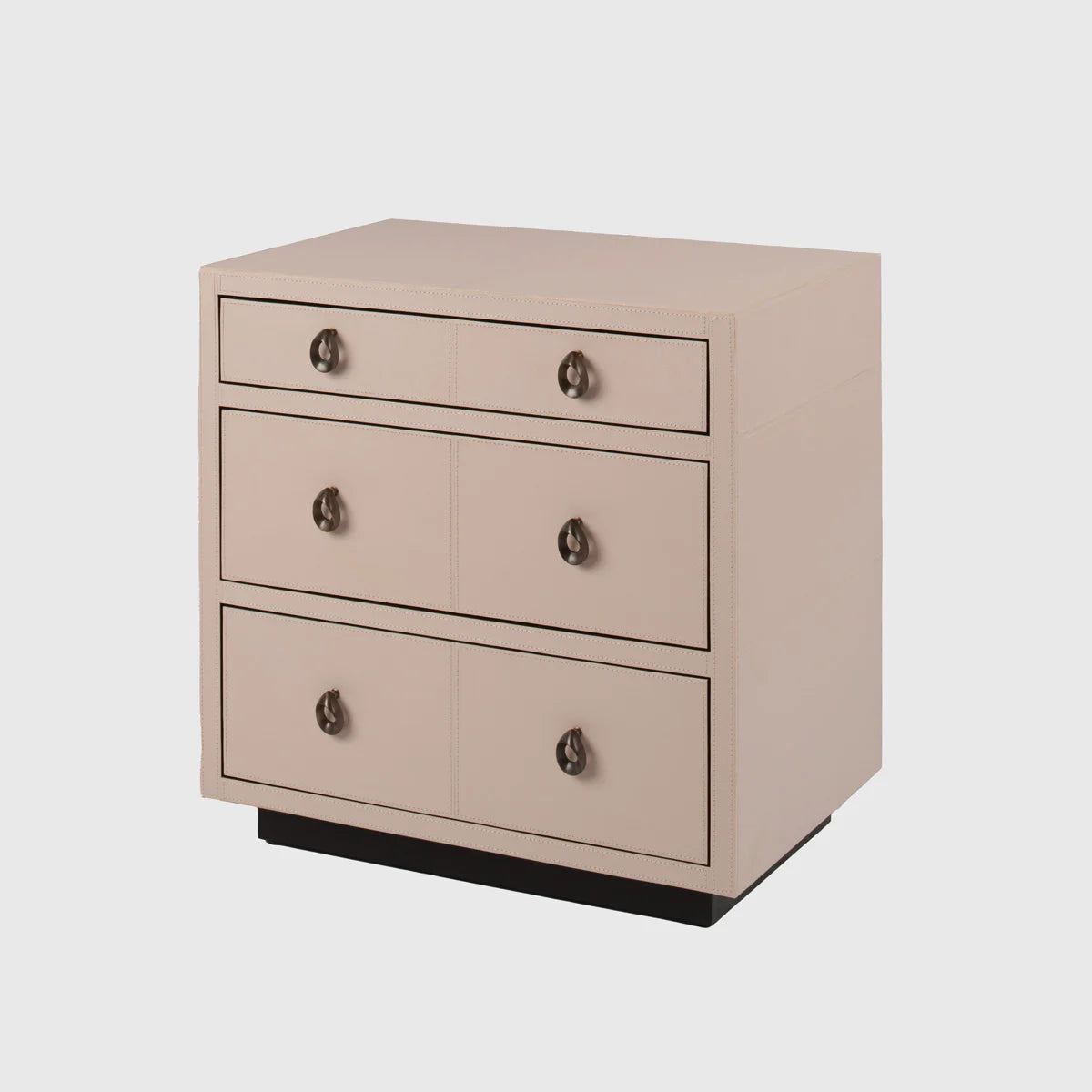 Mrs C Bedside Table Blush Leather