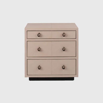 Mrs C Bedside Table Blush Leather