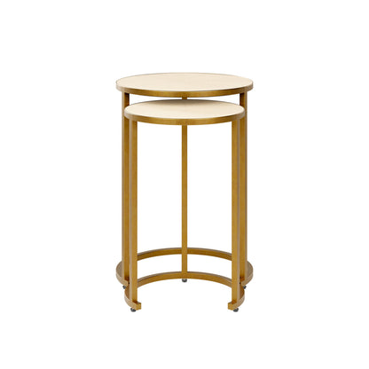 Hampton Nest Table | Ivory Shagreen | 2 piece