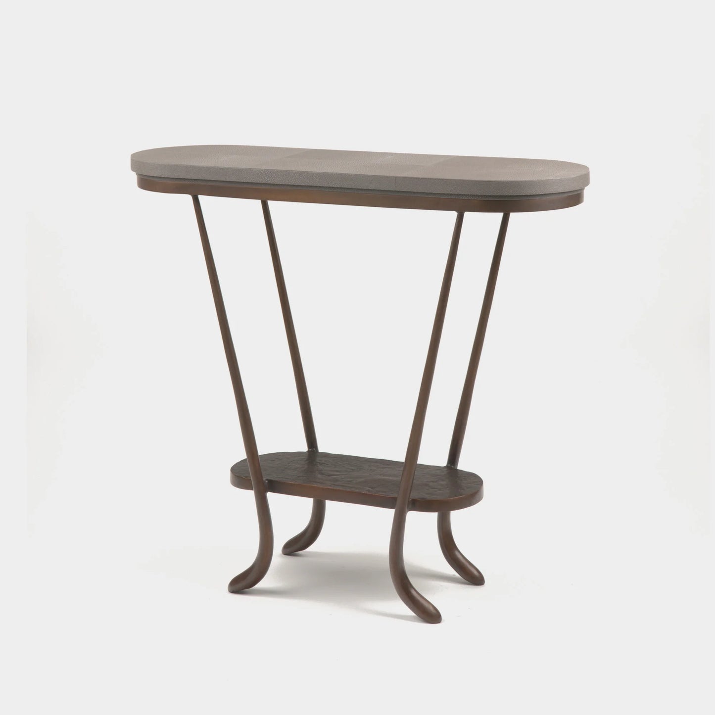 Paris Console Antique Bronze and Leather