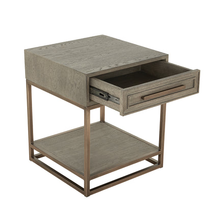 Renmin Side Table Grey Oak 50cm