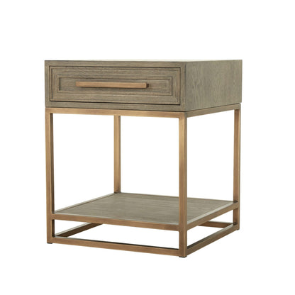 Renmin Side Table Grey Oak 50cm