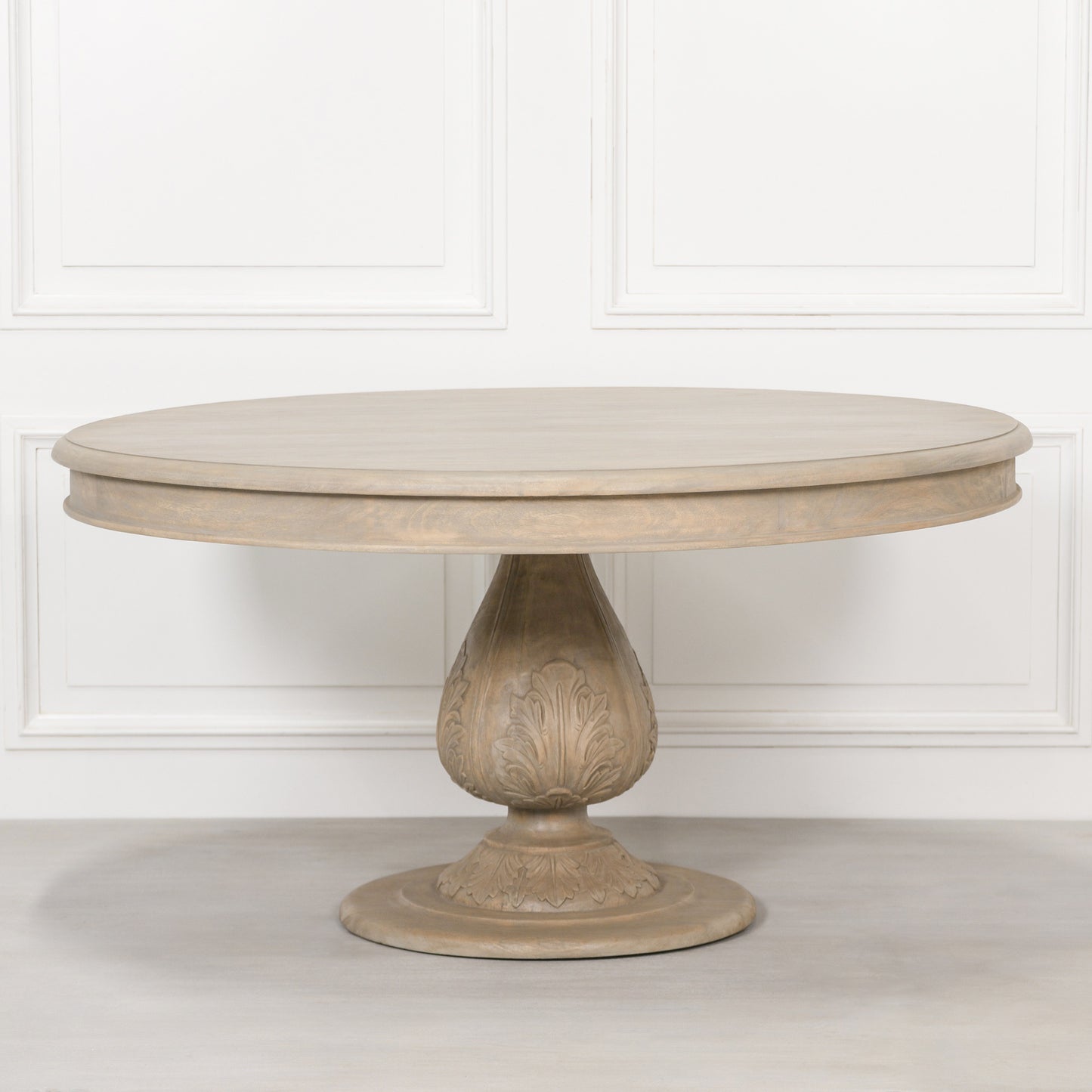 Rustic Light Wood 150cm Round Acorn Dining Table