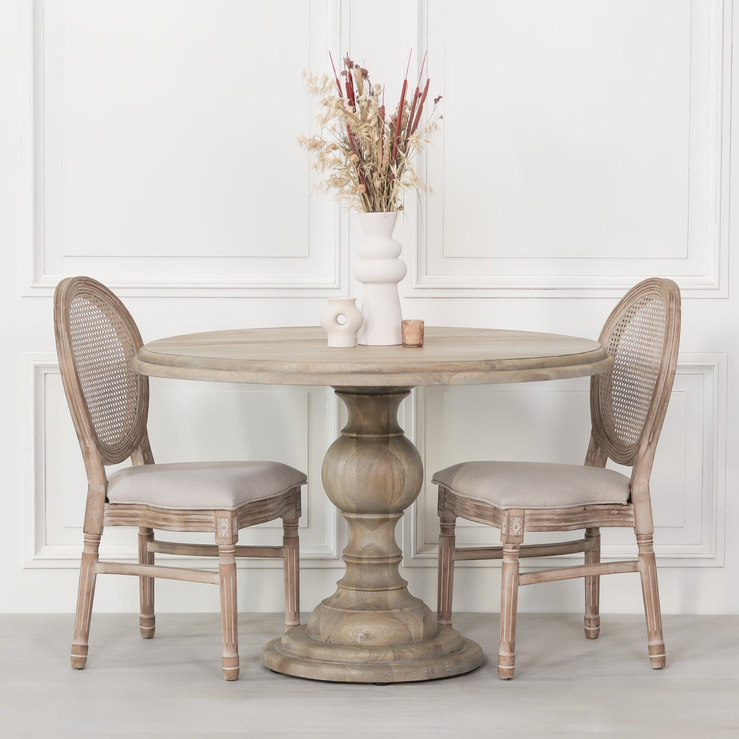 Rustic Wooden Round Dining Table 120cm