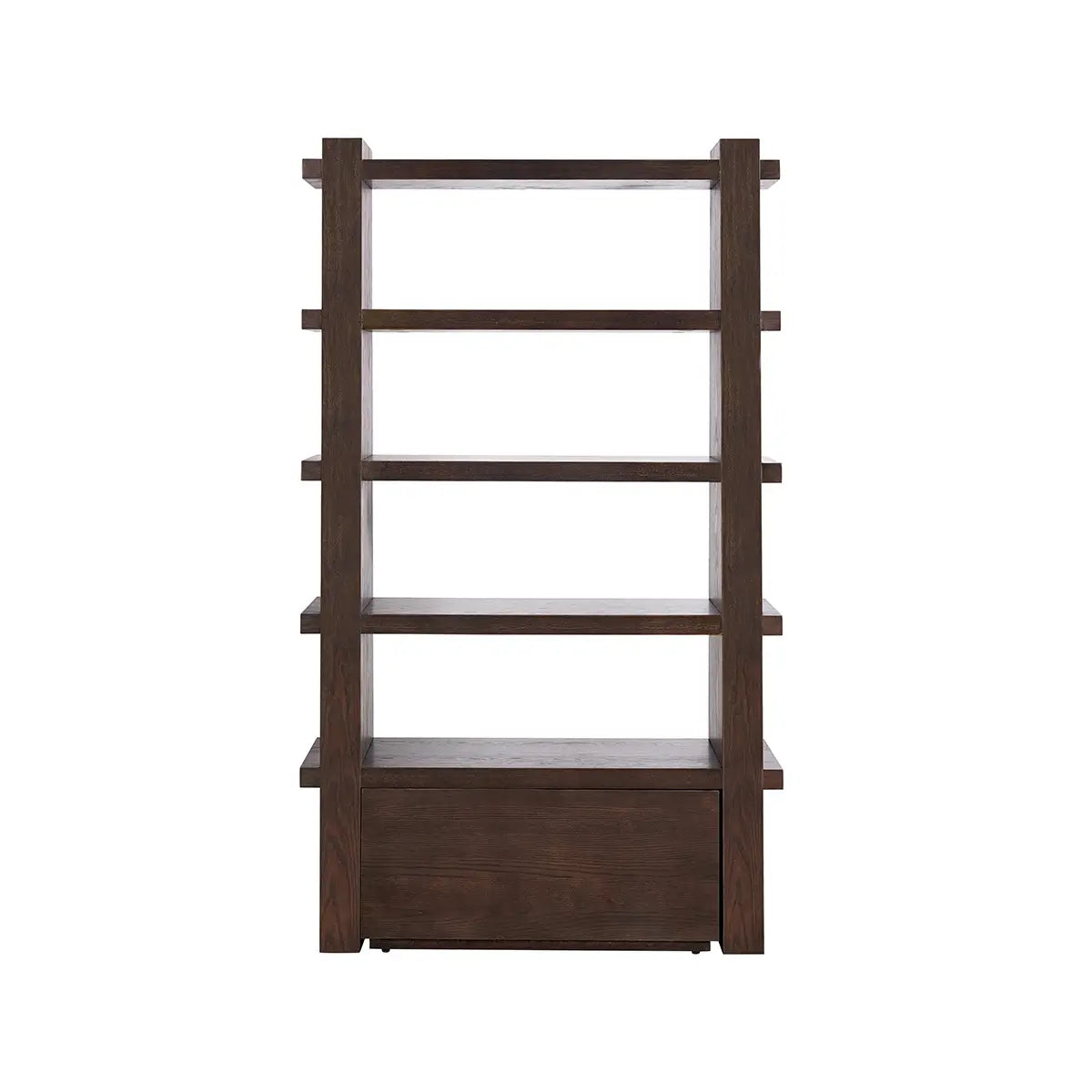 Campaign Bookcase Brushed Brown Oak