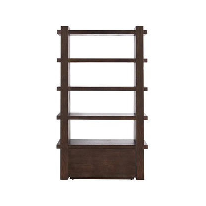 Campaign Bookcase Brushed Brown Oak