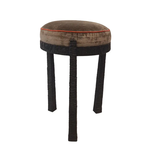 Bronze Tuffet Stool Nera Upholstered