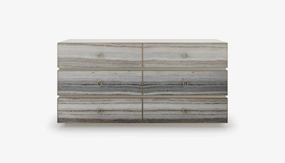 Bedrock Dresser in Gray sandstone & Almond Milk Finish