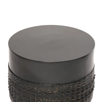 Crocodile Bronze Drum Stool