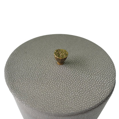 Lotus Box Grey Shagreen Leather