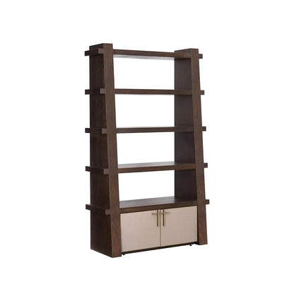 Campaign Bookcase Brushed Brown Oak