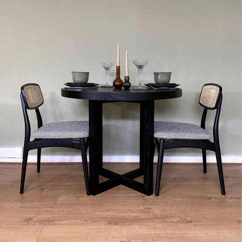 Iris Black Dining Table 90cms