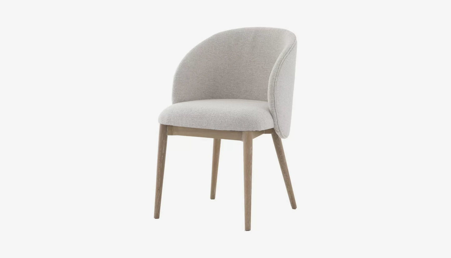 Eton Dining Chair in Cream Soft Linen & Solid Oak Finish