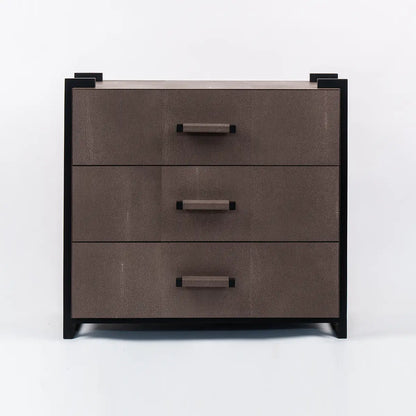 Linea Nera Chest Grey Shagreen Leather