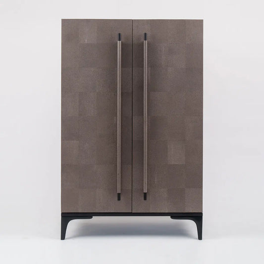 Luxe Armoire Grey Shagreen Leather