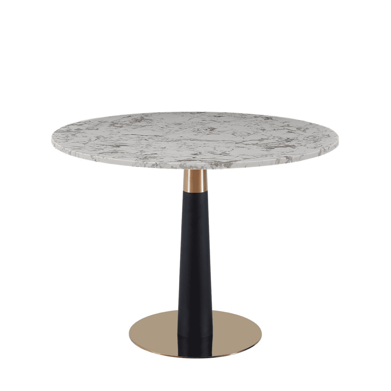 New White round Dining table Gold & Black leg 100cm