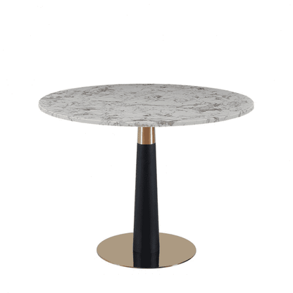 New White round Dining table Gold & Black leg 100cm