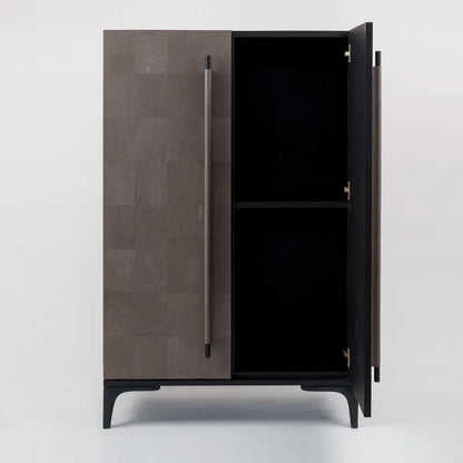 Luxe Armoire Grey Shagreen Leather