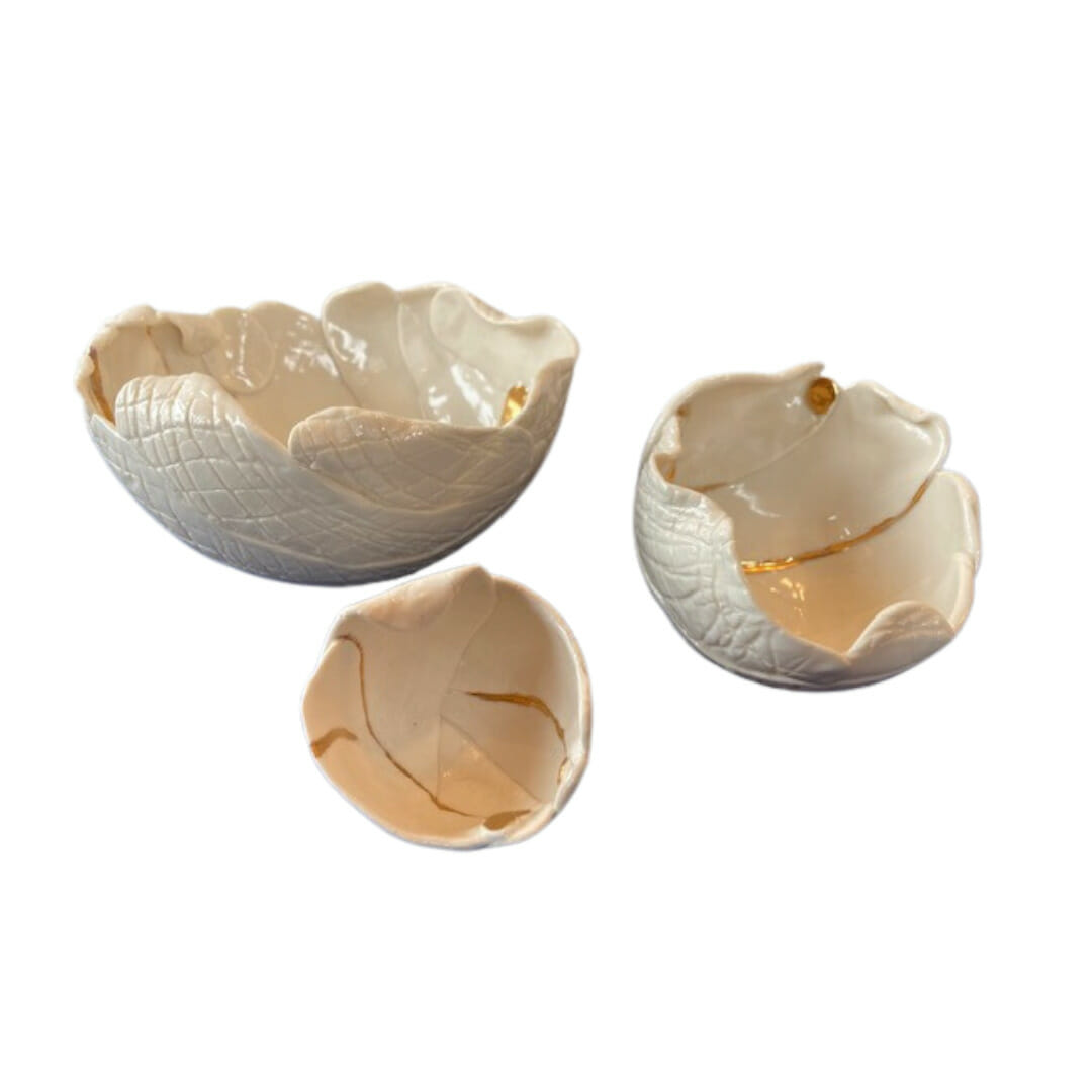 Porcelain Flower Bowls Set