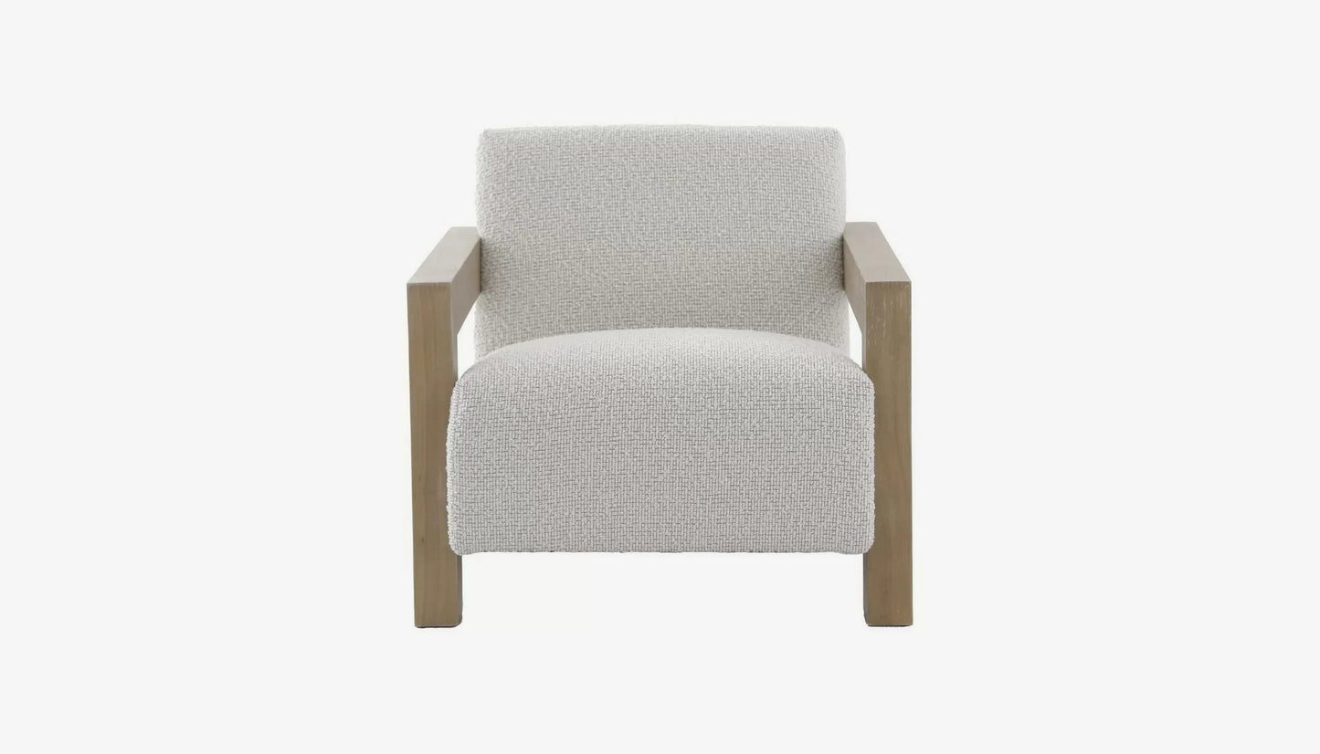 Abbey Accent Chair in Cream Boucle & Solid Oak Finish