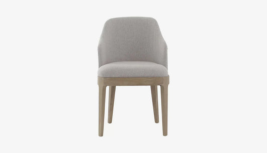 Kingham Carver Dining Chair in Cream Soft Linen & Solid Oak Finish