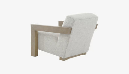 Abbey Accent Chair in Cream Boucle & Solid Oak Finish