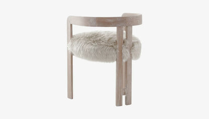 Baaarb Carver Dining Chair in Cream Sheepskin Fur & Solid Oak