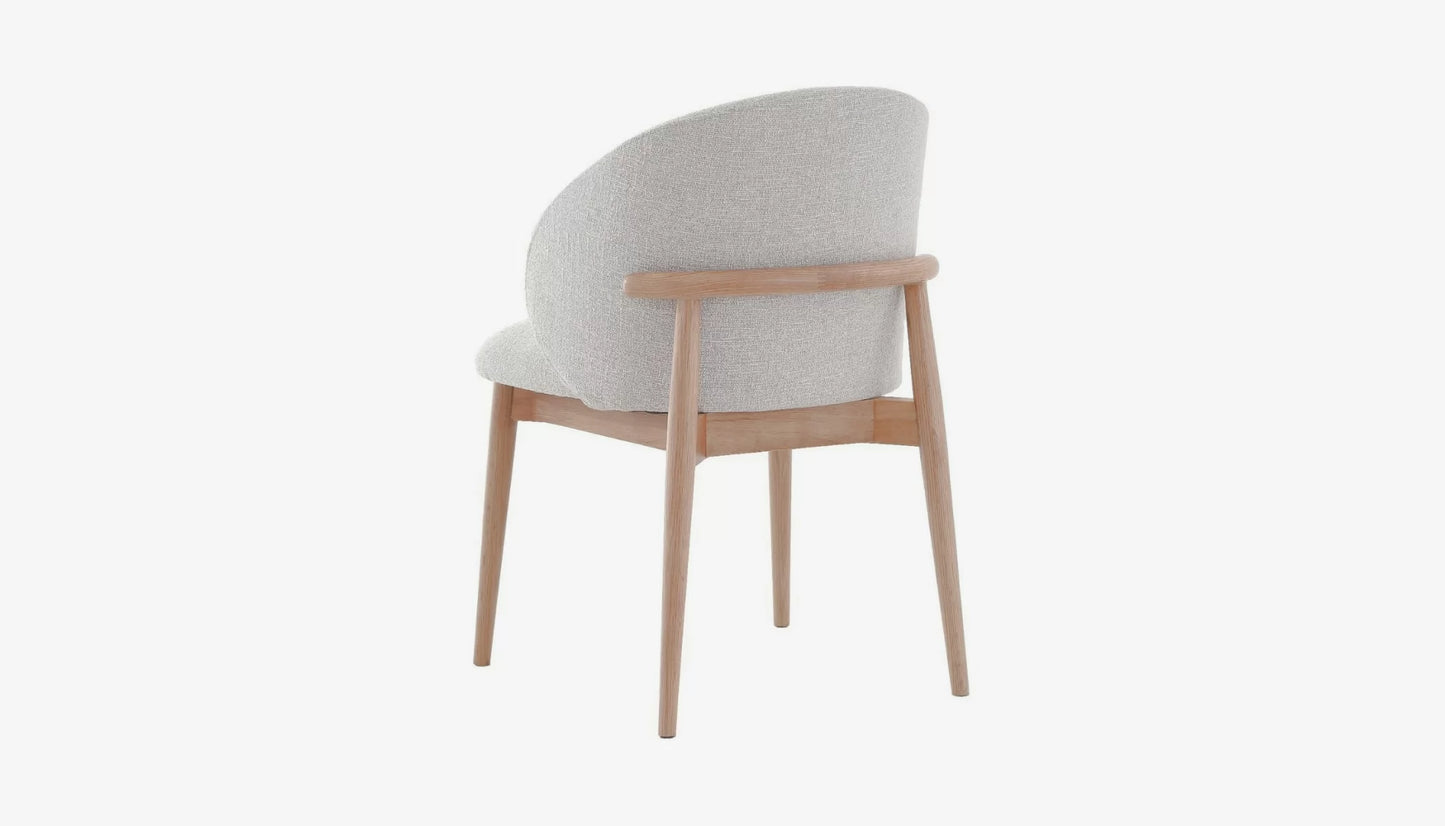 Snowshill Dining Chair in Off-White Linen & Solid Oak Finish