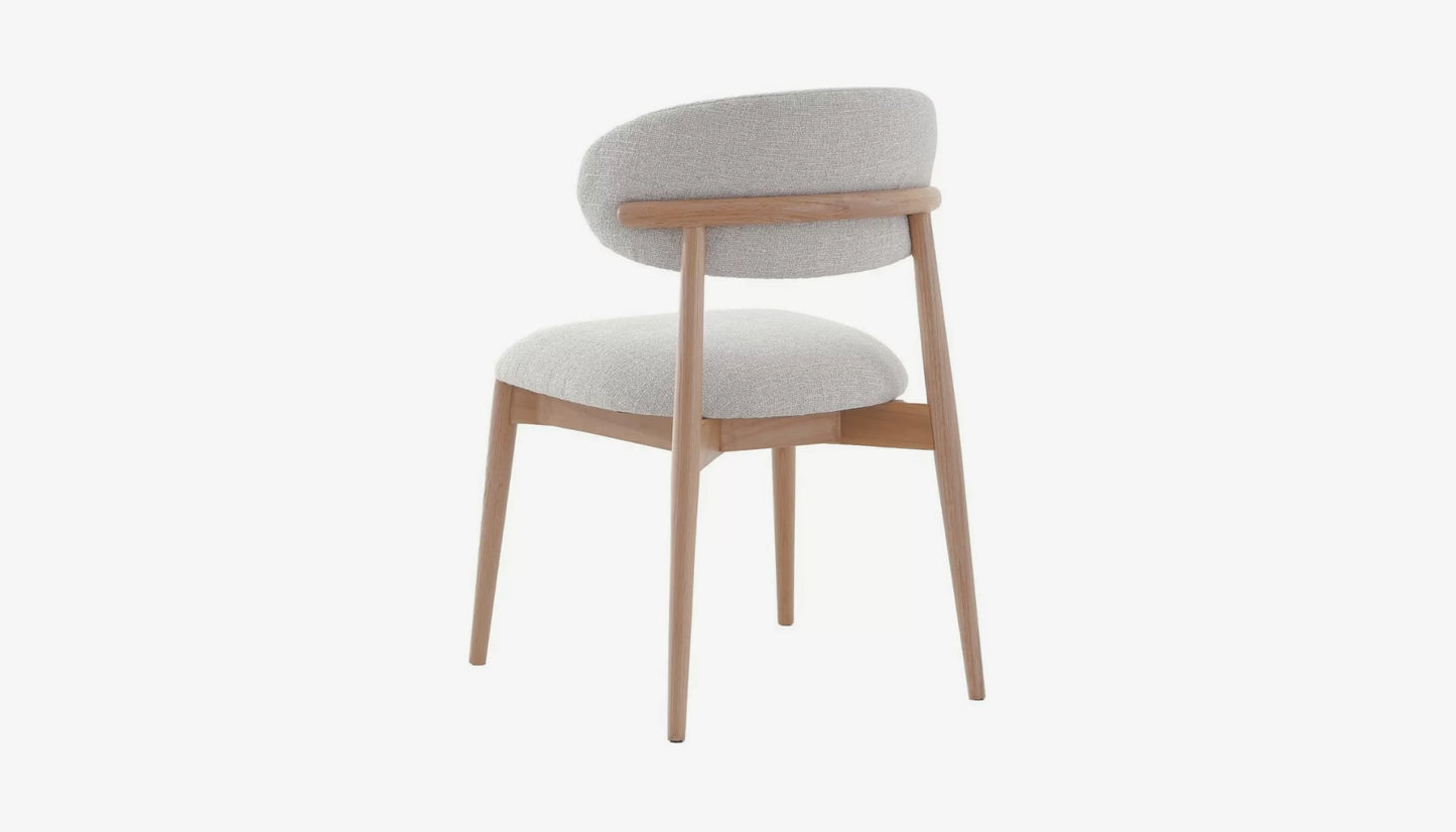 Blockley Dining Chair in Off-White Linen & Solid Oak Finish