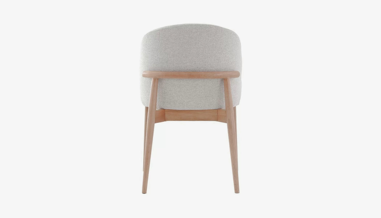 Snowshill Dining Chair in Off-White Linen & Solid Oak Finish