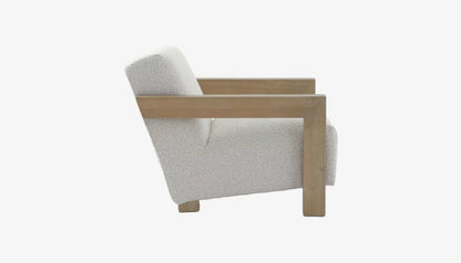 Abbey Accent Chair in Cream Boucle & Solid Oak Finish