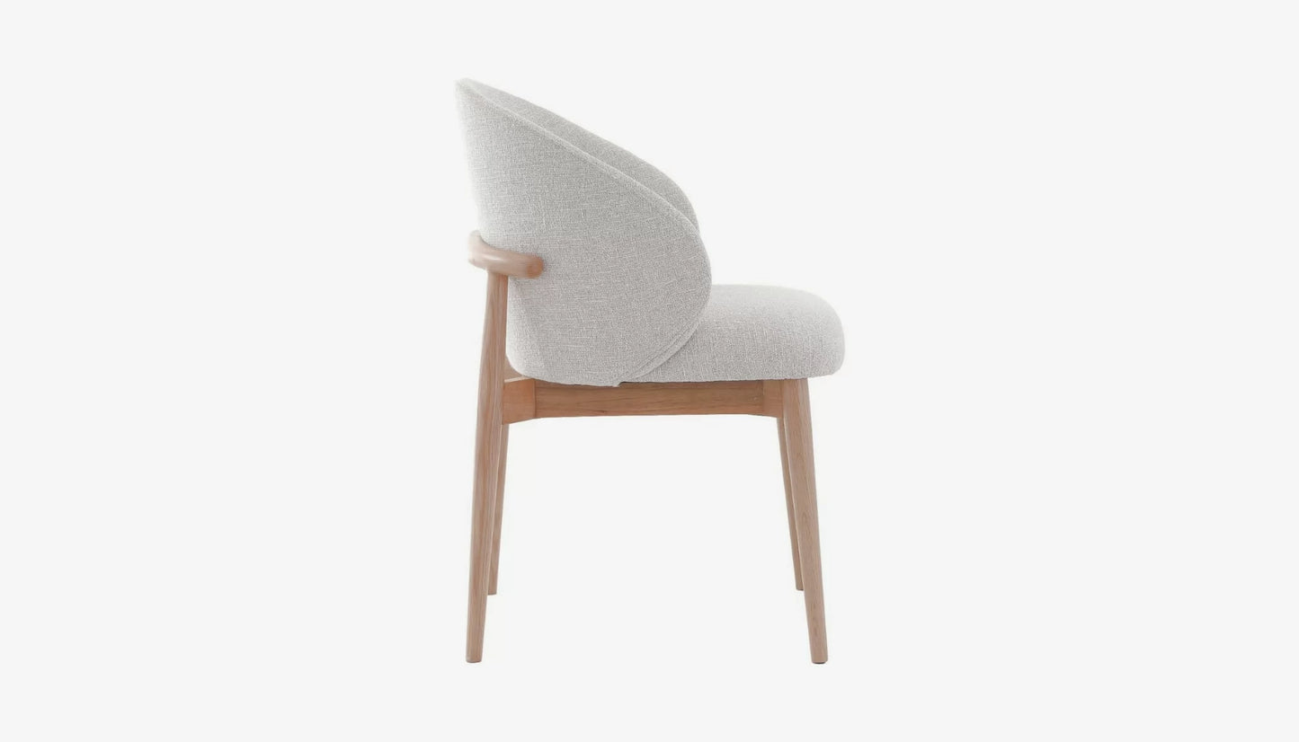 Snowshill Dining Chair in Off-White Linen & Solid Oak Finish