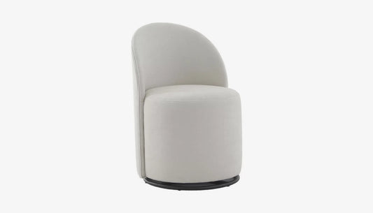 Savoy Swivel Dining Chair in Off-White Fabric