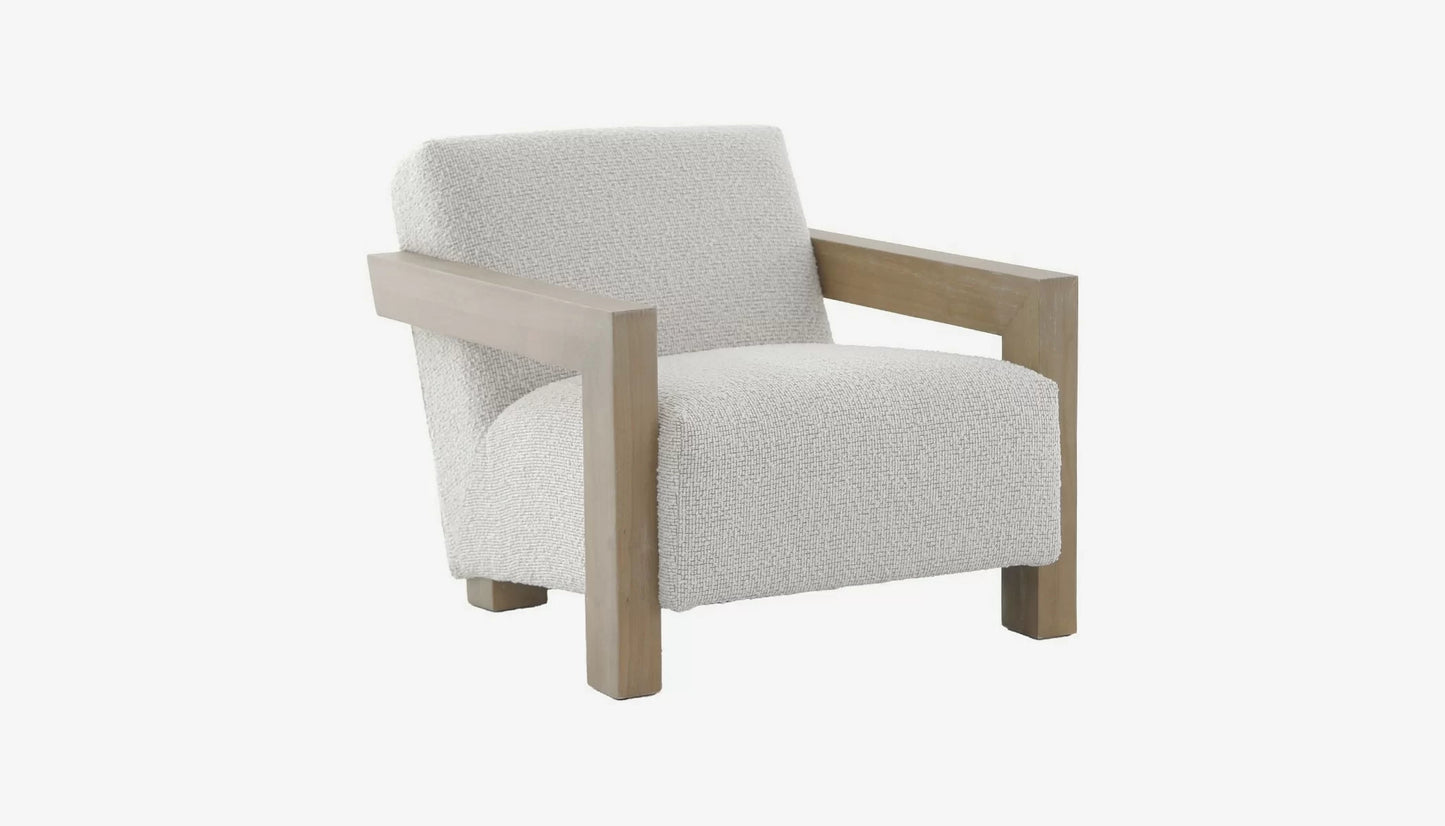 Abbey Accent Chair in Cream Boucle & Solid Oak Finish