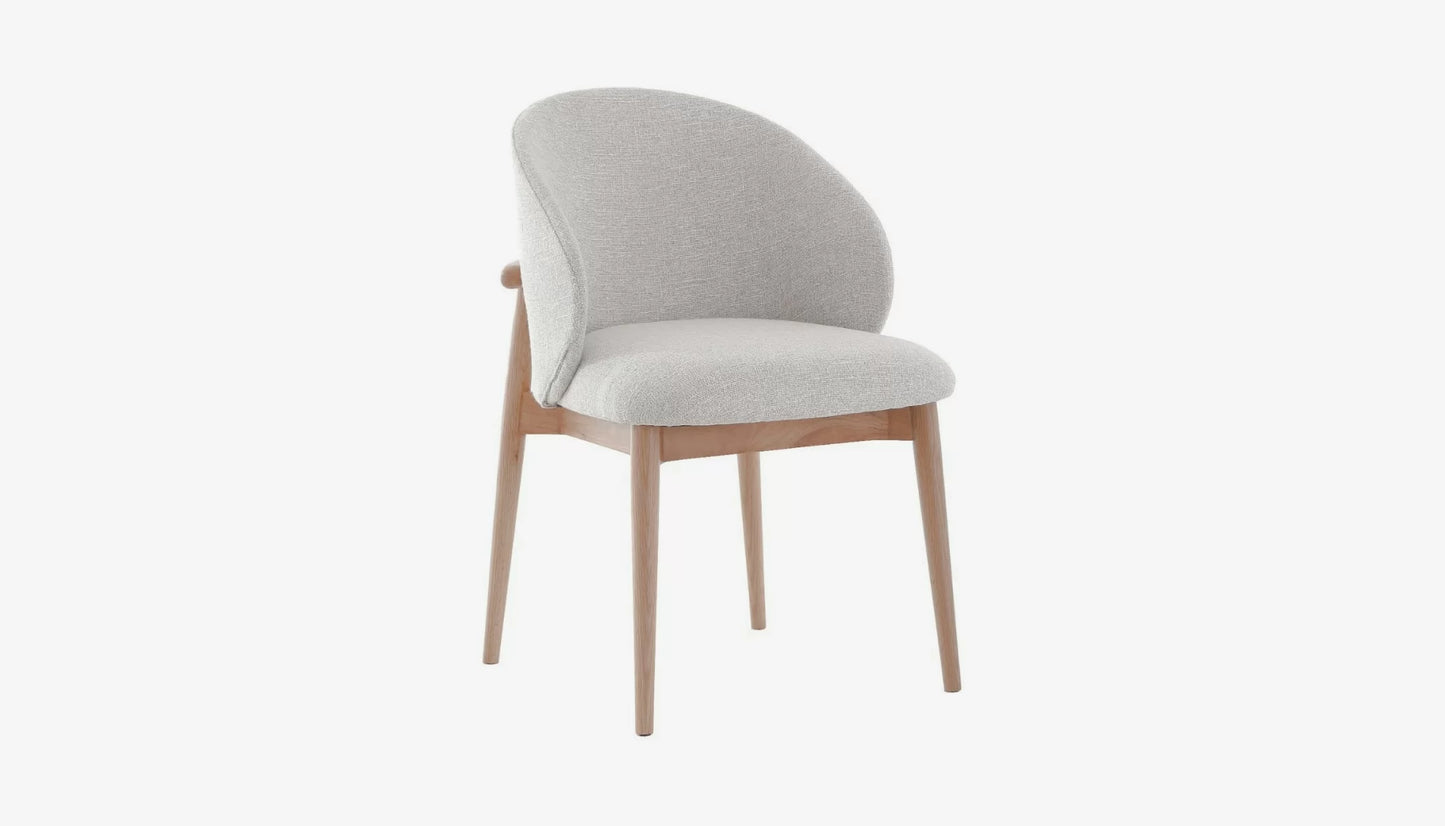 Snowshill Dining Chair in Off-White Linen & Solid Oak Finish