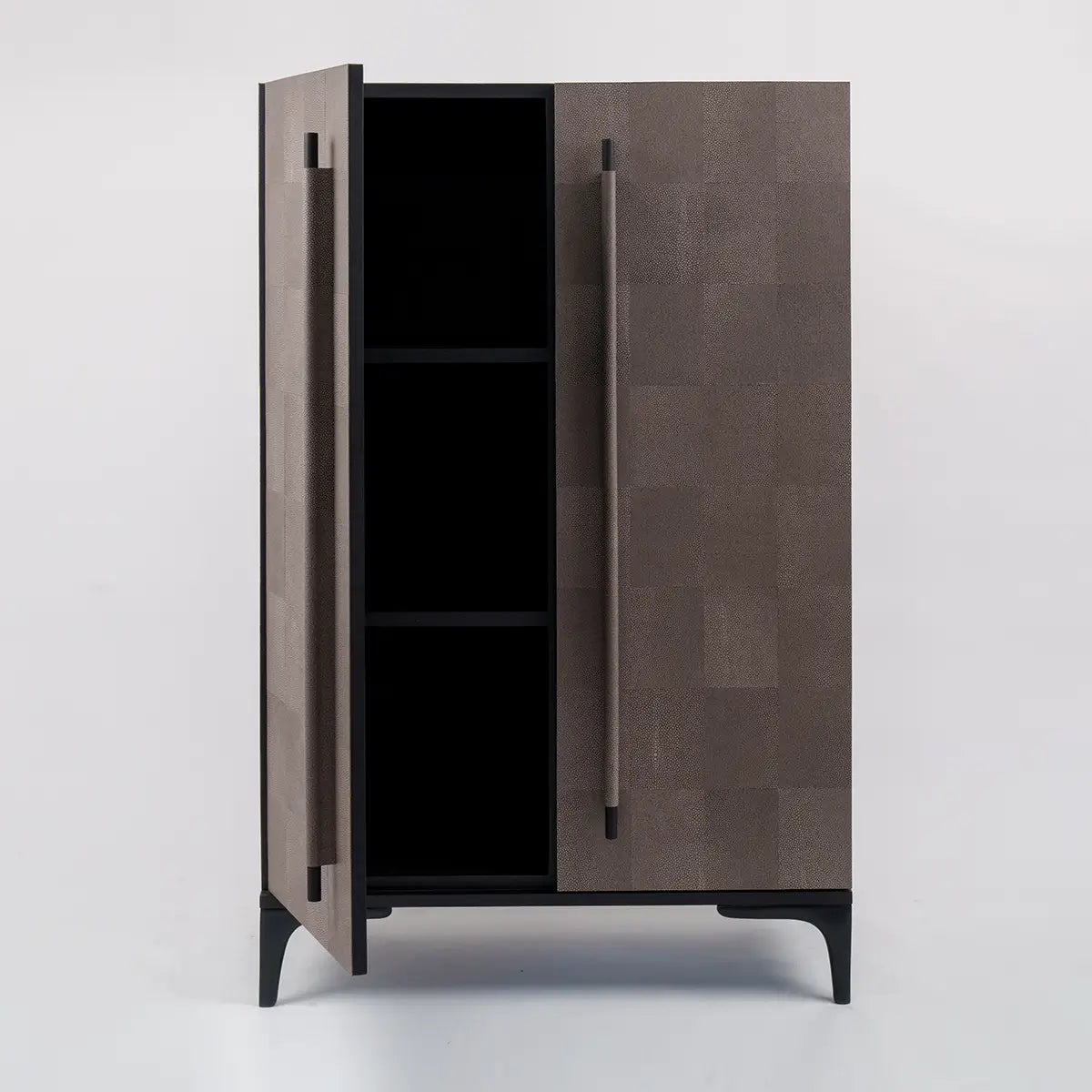 Luxe Armoire Grey Shagreen Leather