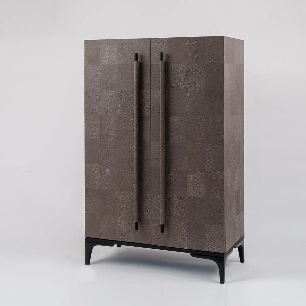 Luxe Armoire Grey Shagreen Leather