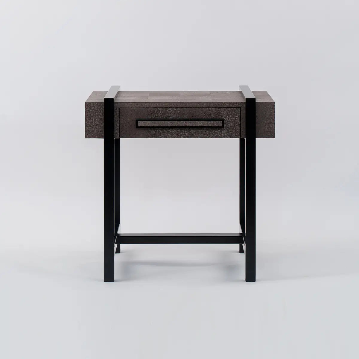 Slide Side Table Italian Grey Leather