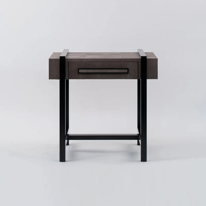 Slide Side Table Italian Grey Leather