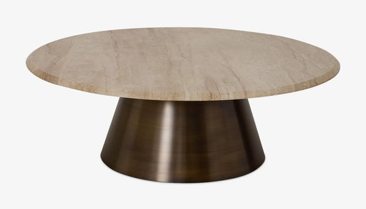 Malibu Coffee Table - Glam Travertine Stone