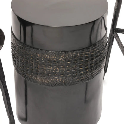 Crocodile Bronze Drum Stool