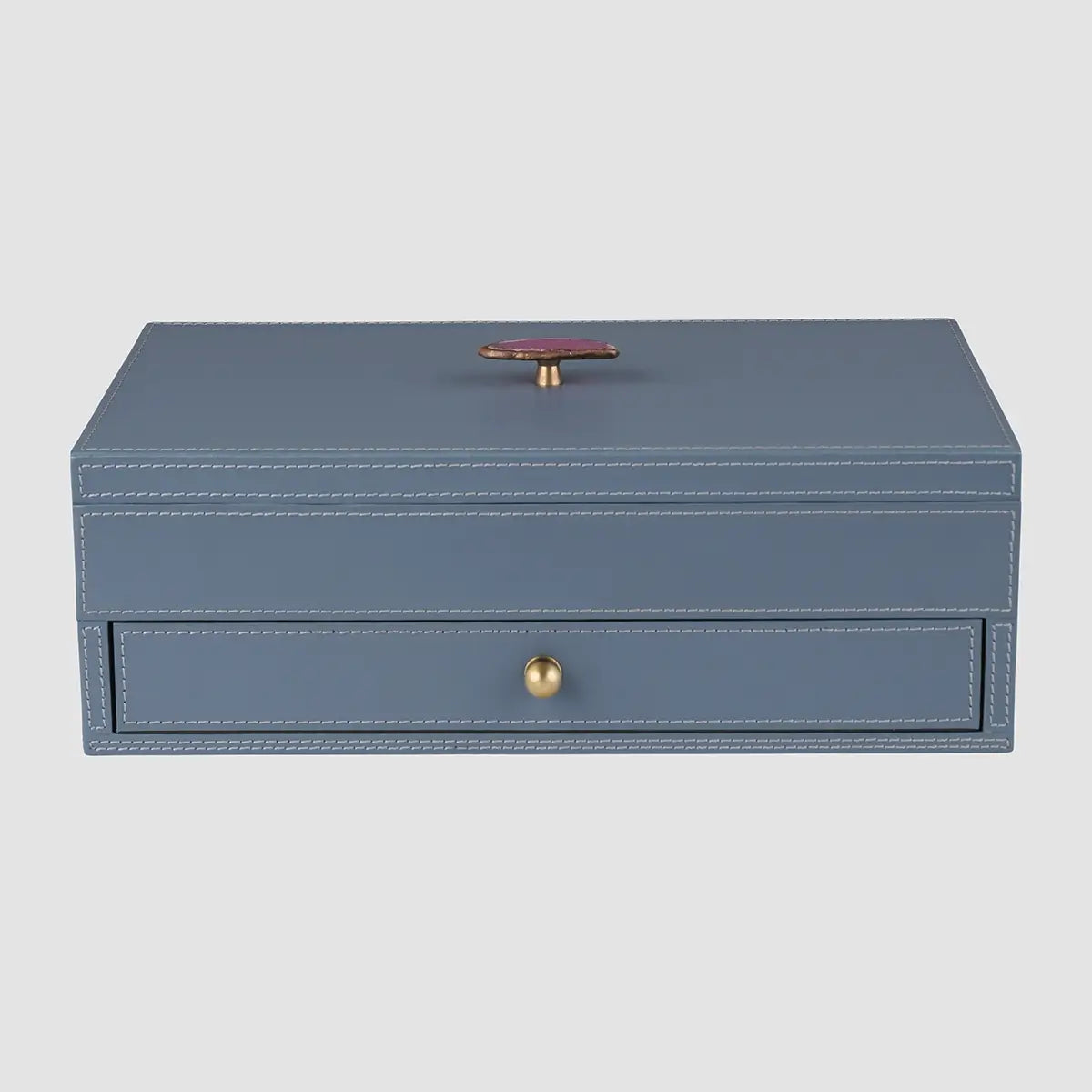 Treasure Box Blue Leather