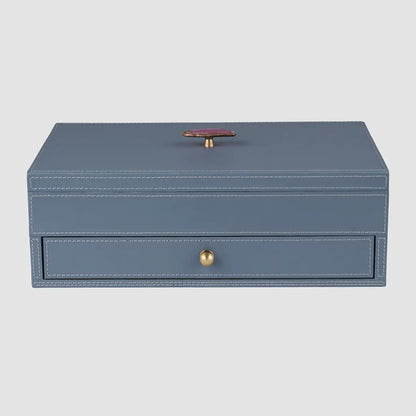 Treasure Box Blue Leather