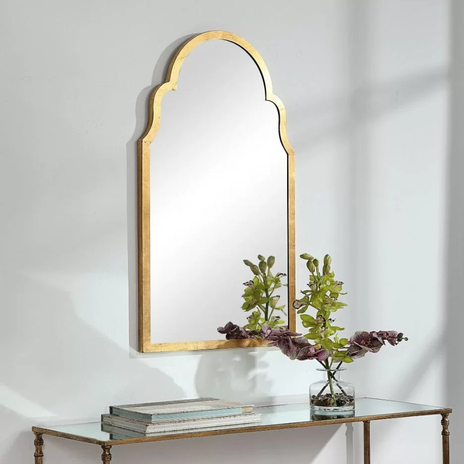 Taj Wall Mirror in Gold Leaf Finish