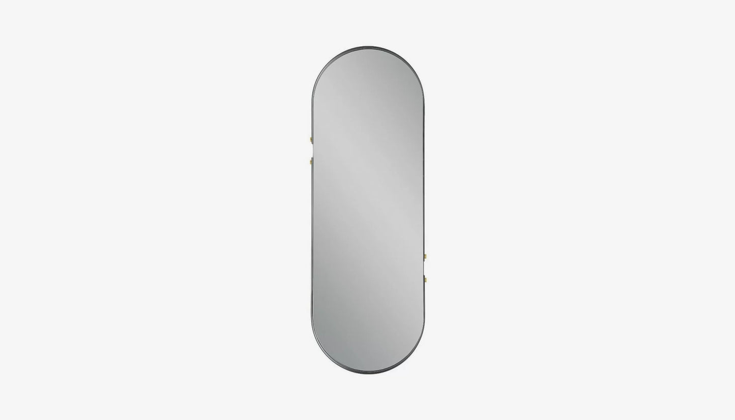 Rivet Wall Mirror in Matte Black Finish