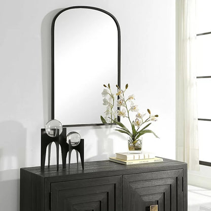 Aydyn Wall Mirror in Satin Black Finish