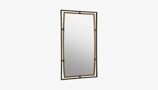 Parallel Wall Mirror in Rustic Bronze & Antique Gold Finish