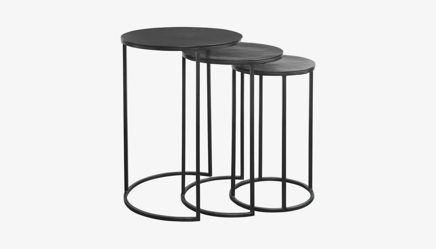 Espresso Set of 3 Nesting Side Table in Rich Finish