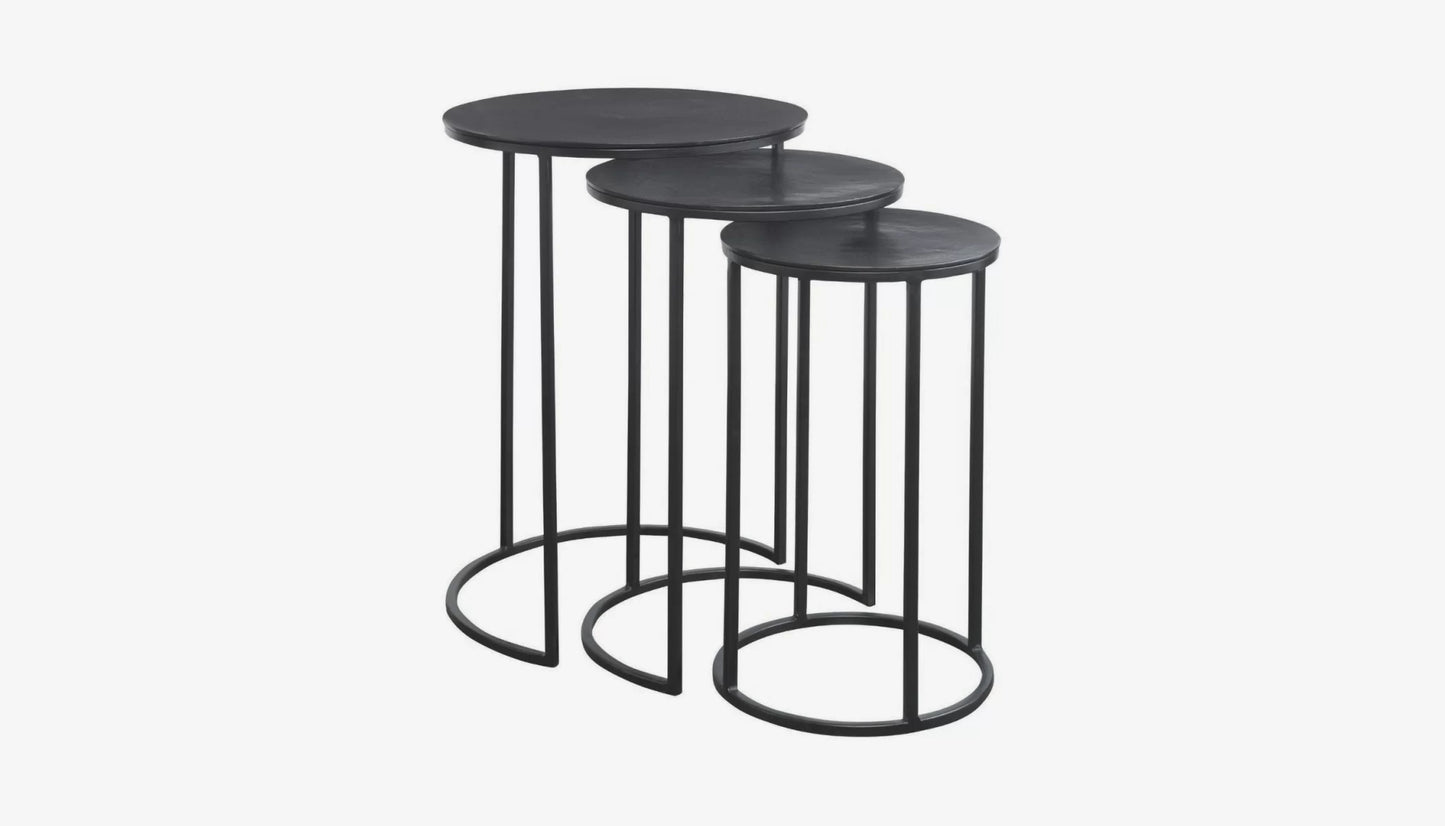 Espresso Set of 3 Nesting Side Table in Rich Finish